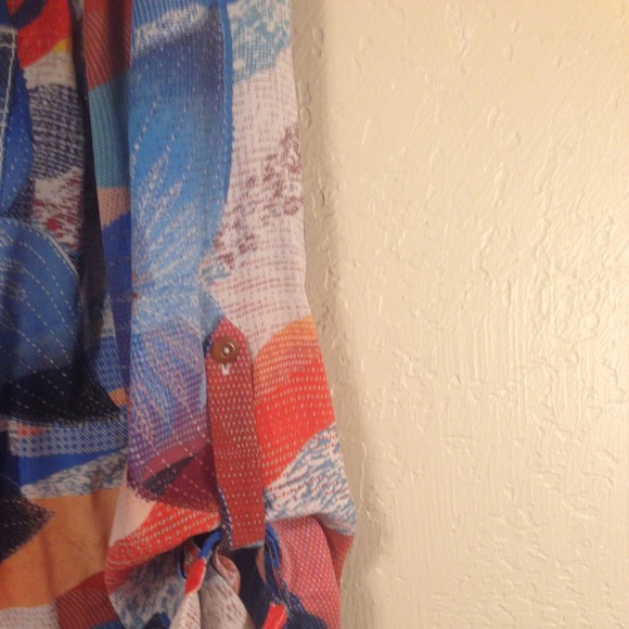 DVF silk blouse multi color EUC size L - Picture 2 of 6